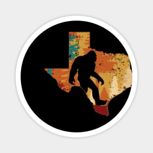 Bigfoot Retro Vintage Sasquatch Texas Magnet